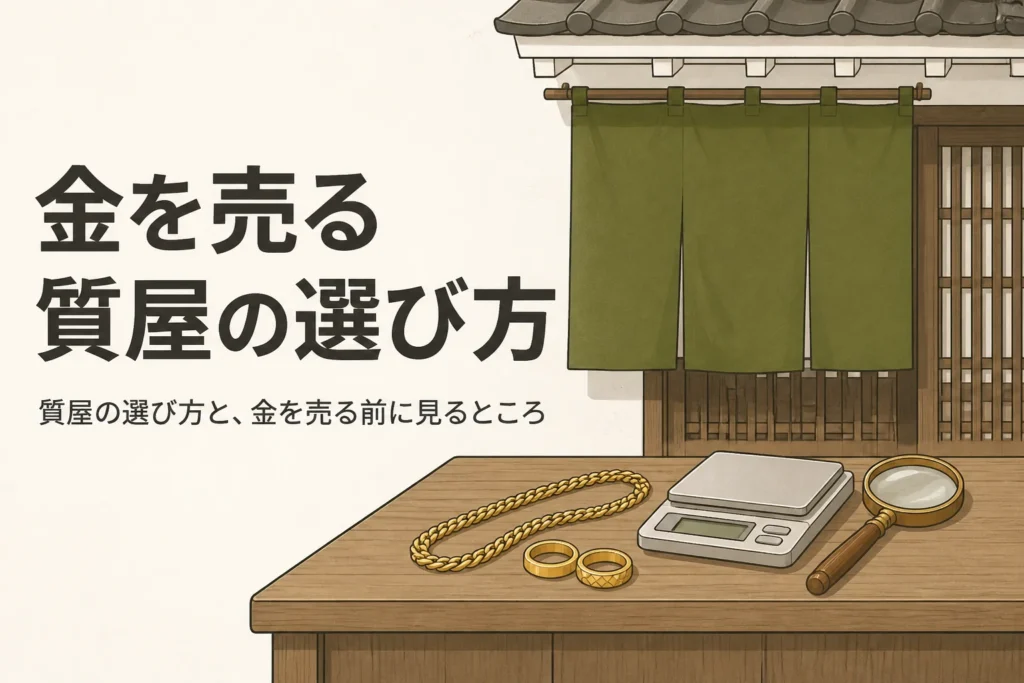 金を売る質屋の選び方を表したアイキャッチ