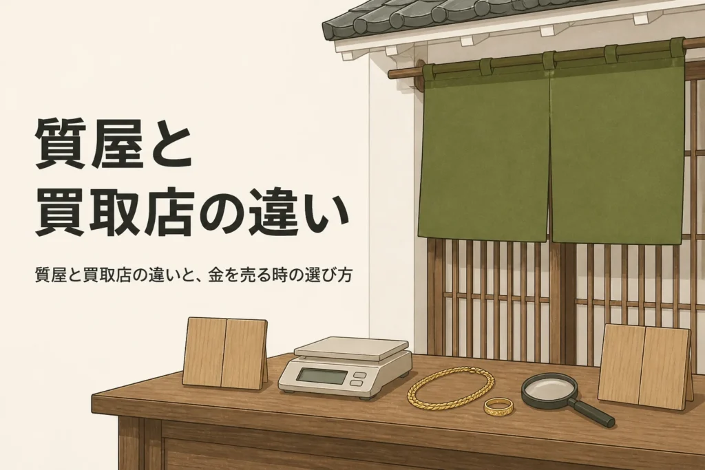 質屋と買取店の違いを表したアイキャッチ