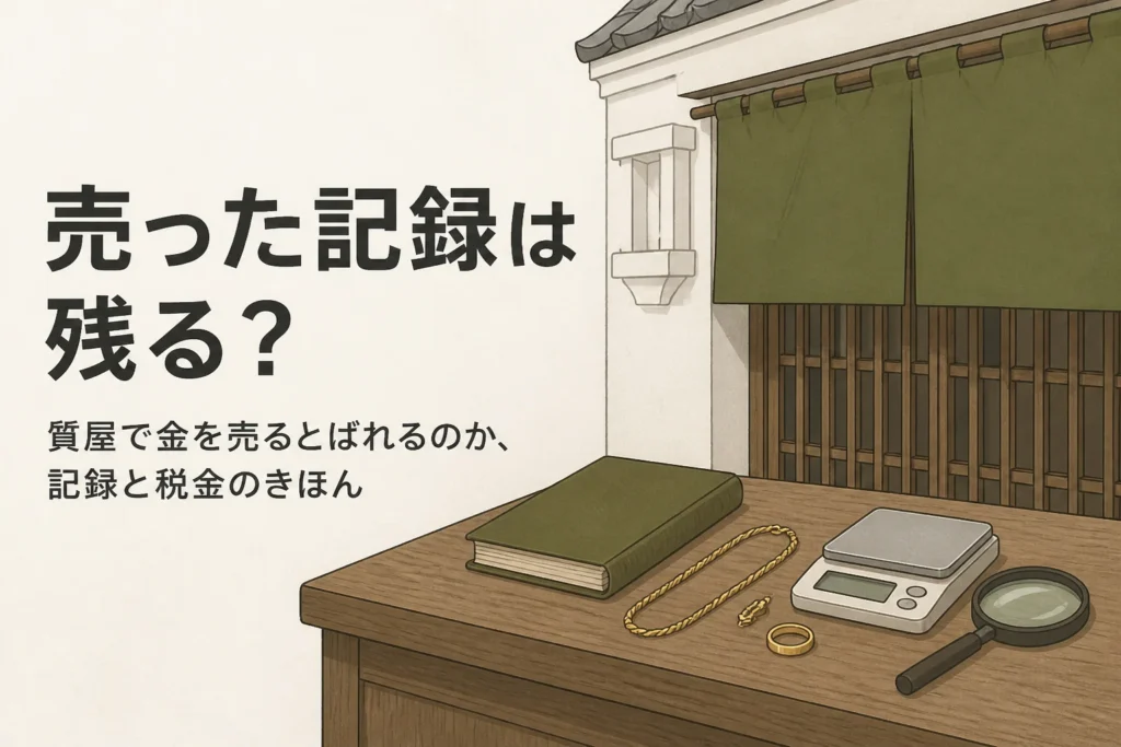 質屋で金を売った記録が残るのかを表したアイキャッチ