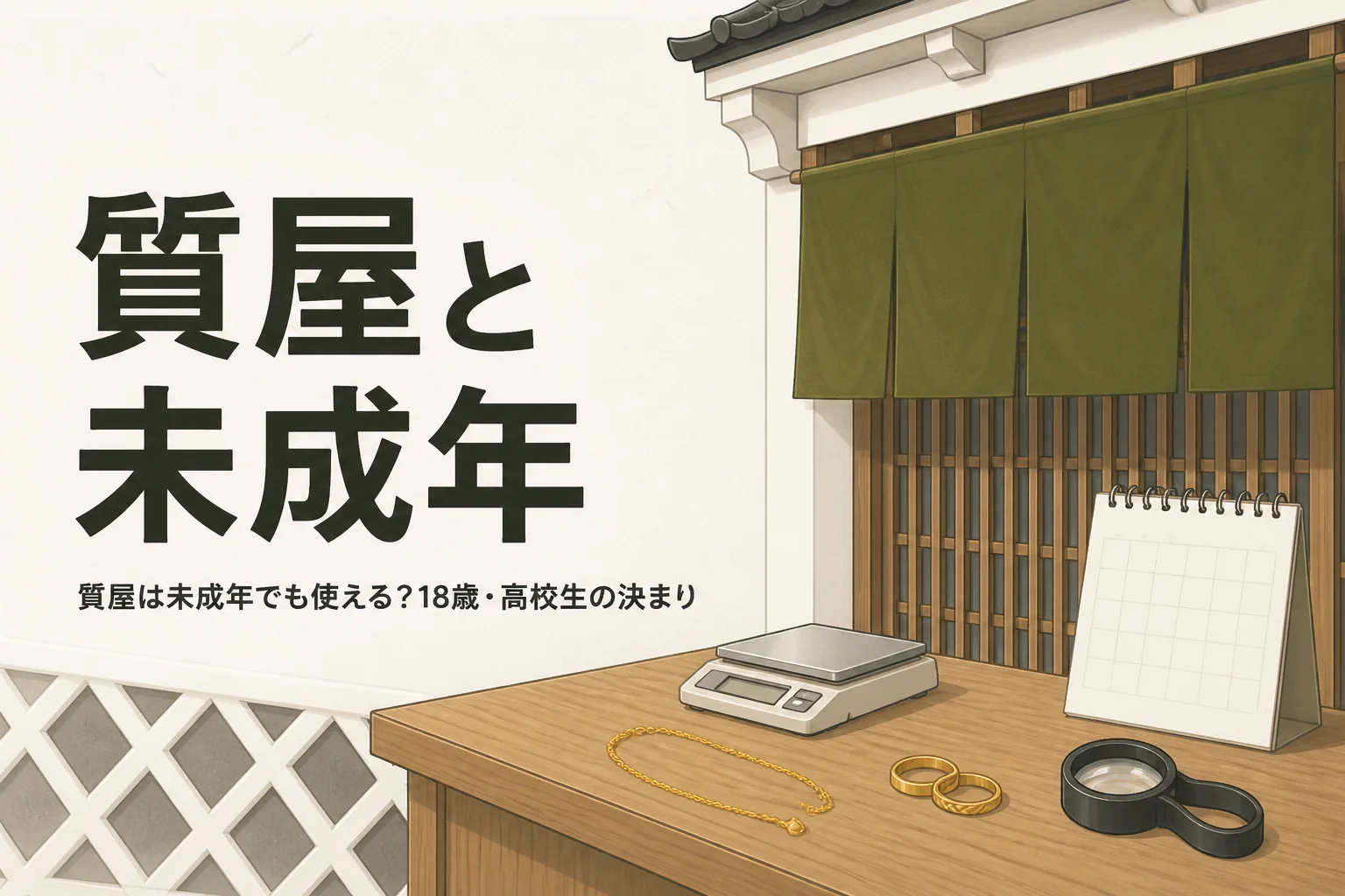 質屋は未成年でも使えるのかを表したアイキャッチ