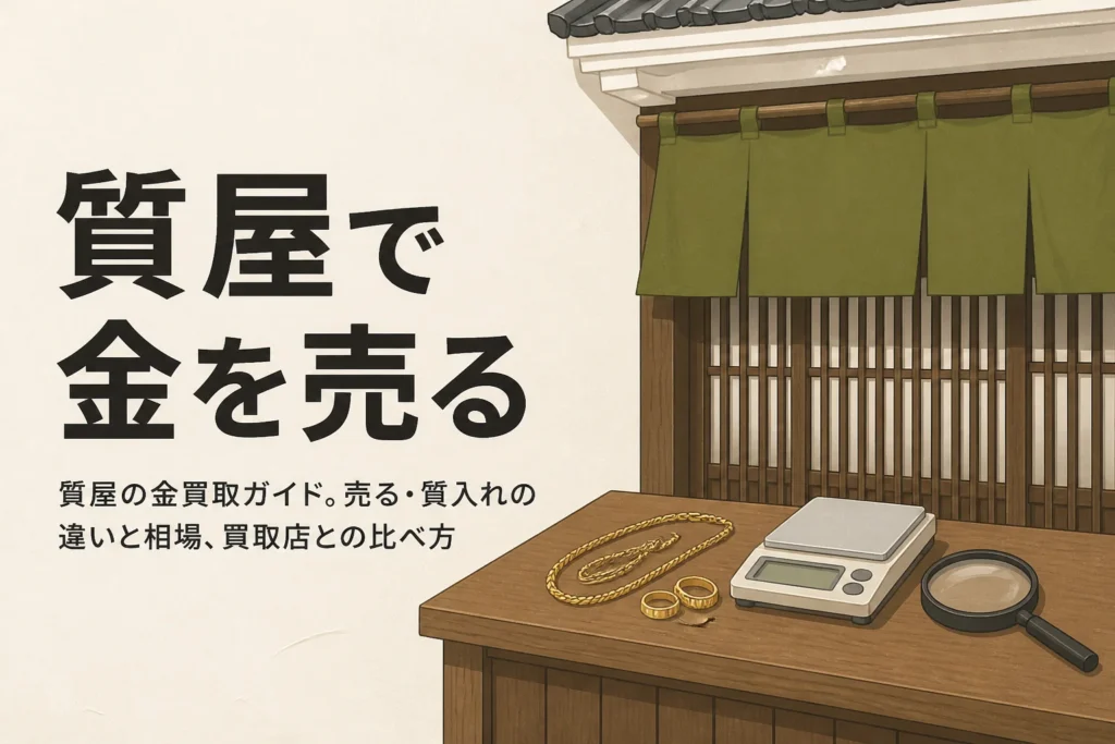 質屋の金買取のイメージのイラスト