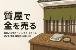 質屋の金買取のイメージのイラスト